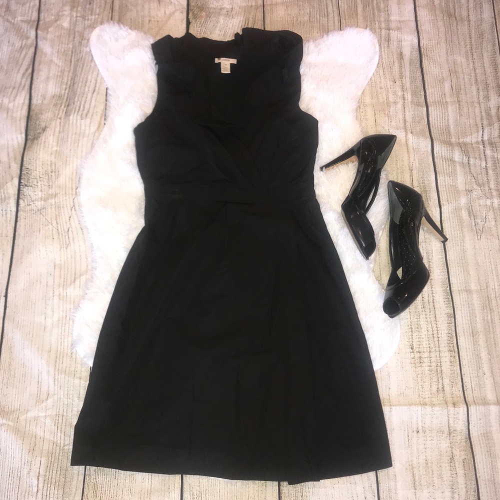 J. Crew • Ruffle Neck Little Black Dress